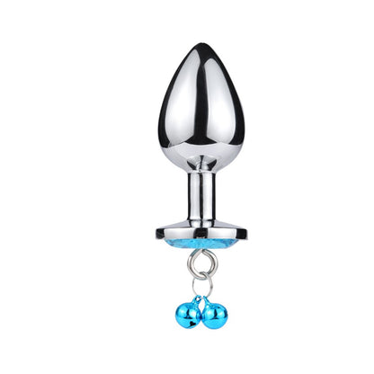 Plug anal bijou aluminium à clochettes Jingle bleu Cœur Ardent