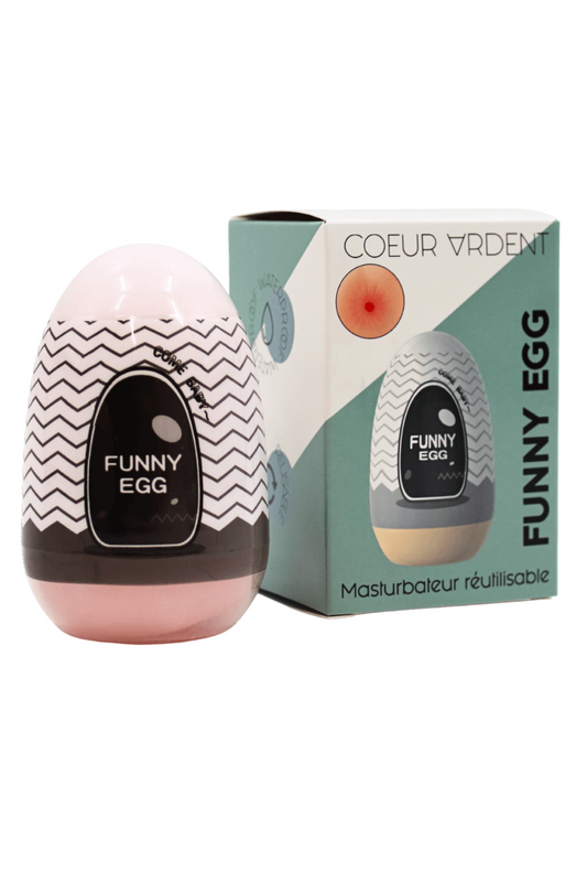 Gaine Masturbatrice Réutilisable FUNNY EGG Design Réaliste Anus · Coeur Ardent · vue 2