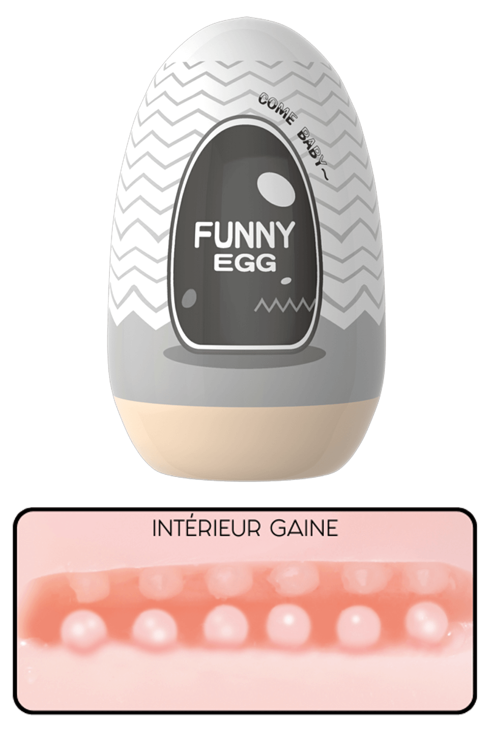 Gaine Masturbatrice Réutilisable FUNNY EGG Design Réaliste Anus · Coeur Ardent · vue 3