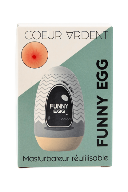 Gaine Masturbatrice Réutilisable FUNNY EGG Design Réaliste Anus · Coeur Ardent · vue 5