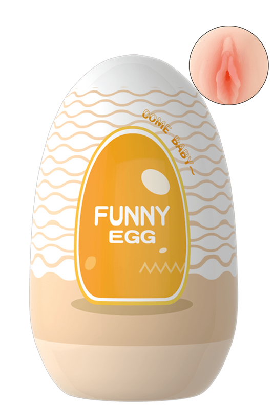 Gaine Masturbatrice Réutilisable FUNNY EGG Design Réaliste Vagin lèvres moyennes · Coeur Ardent