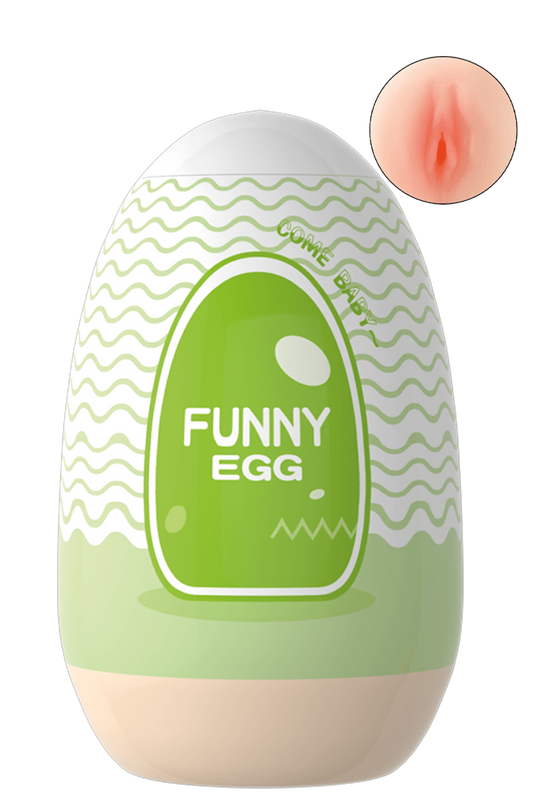 Gaine Masturbatrice Réutilisable FUNNY EGG Design Réaliste Vagin lèvres fines · Coeur Ardent