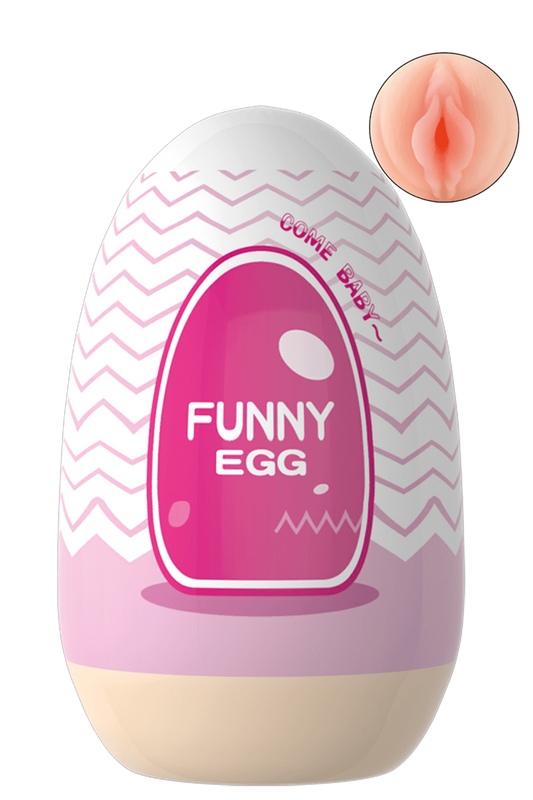 Gaine Masturbatrice Réutilisable FUNNY EGG Design Réaliste Vagin lèvres épaisses · Coeur Ardent
