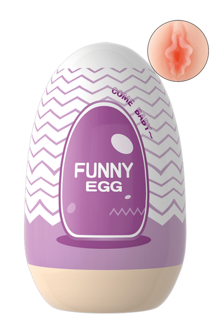 Gaine Masturbatrice Réutilisable FUNNY EGG Design Réaliste Vagin lèvres charnus · Coeur Ardent