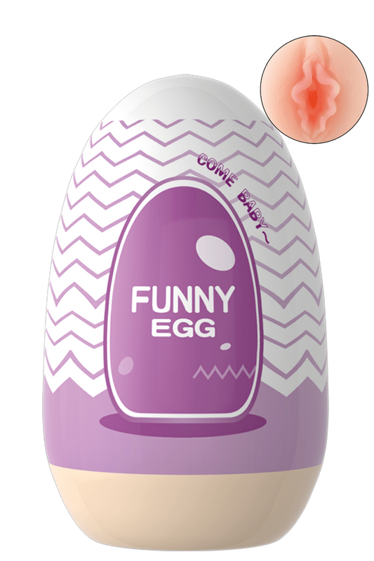 Gaine Masturbatrice Réutilisable FUNNY EGG Design Réaliste Vagin lèvres charnus · Coeur Ardent