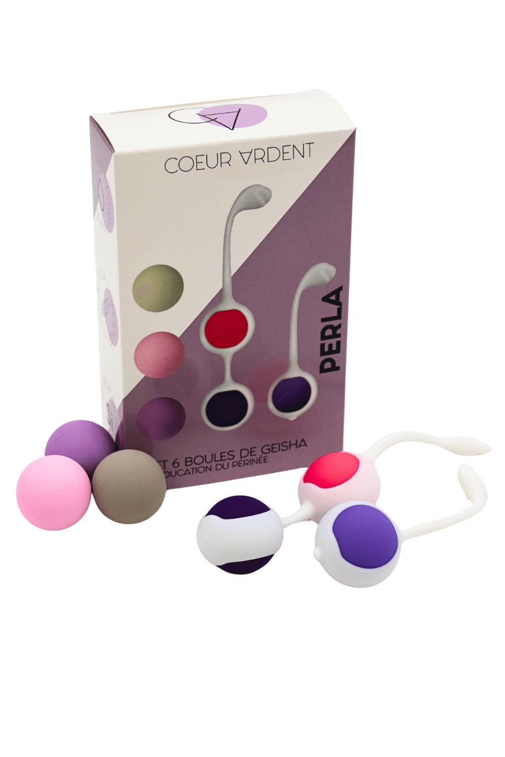 Boules de Geisha progressives en silicone Perla Cœur Ardent