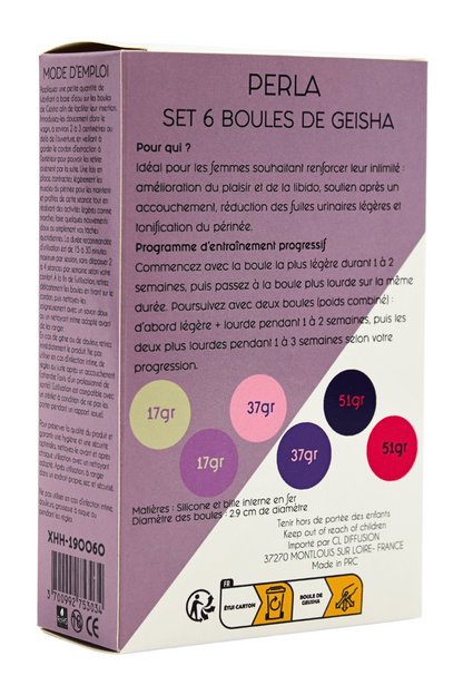 Boules de Geisha progressives en silicone Perla Cœur Ardent