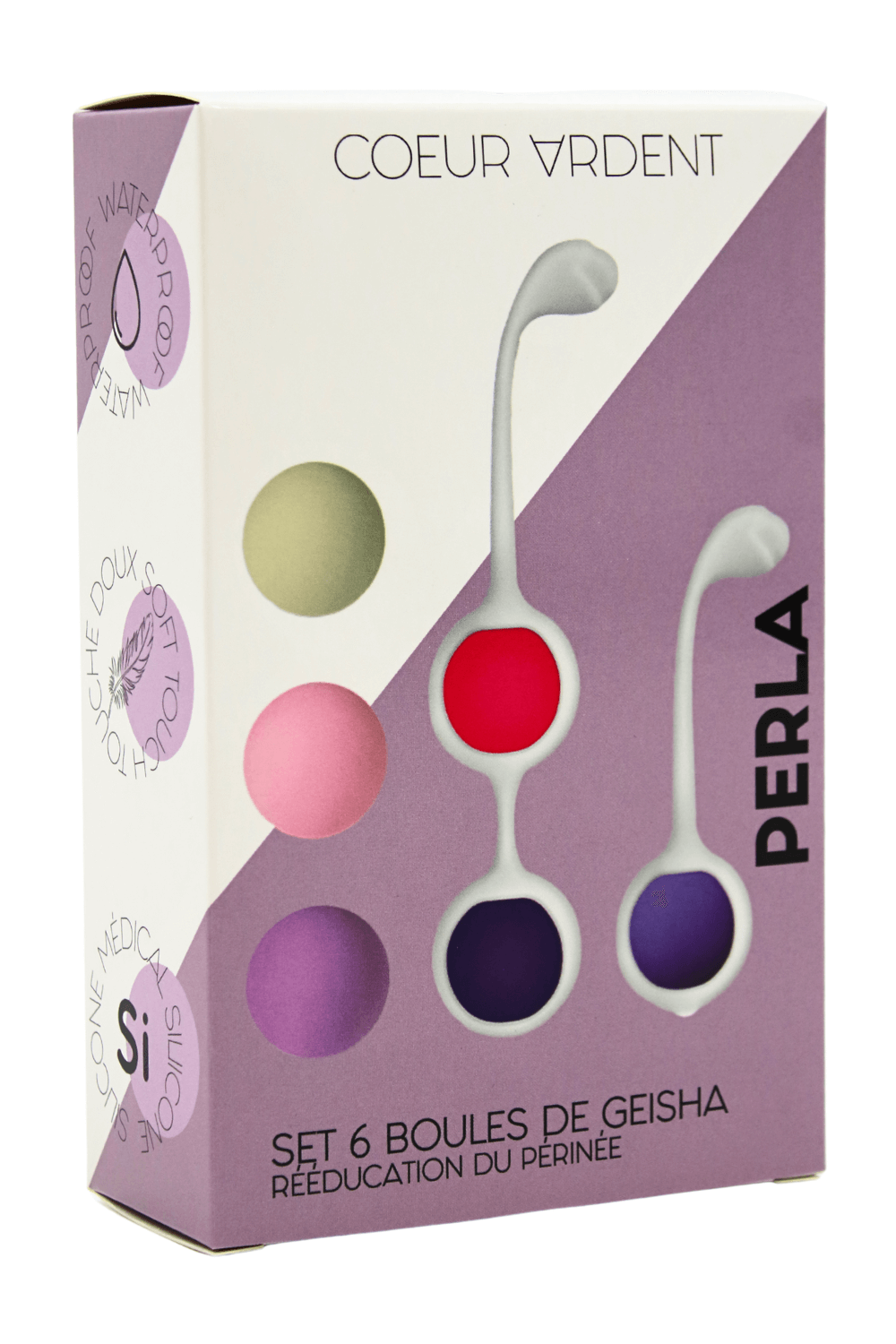 Boules de Geisha progressives en silicone Perla Cœur Ardent