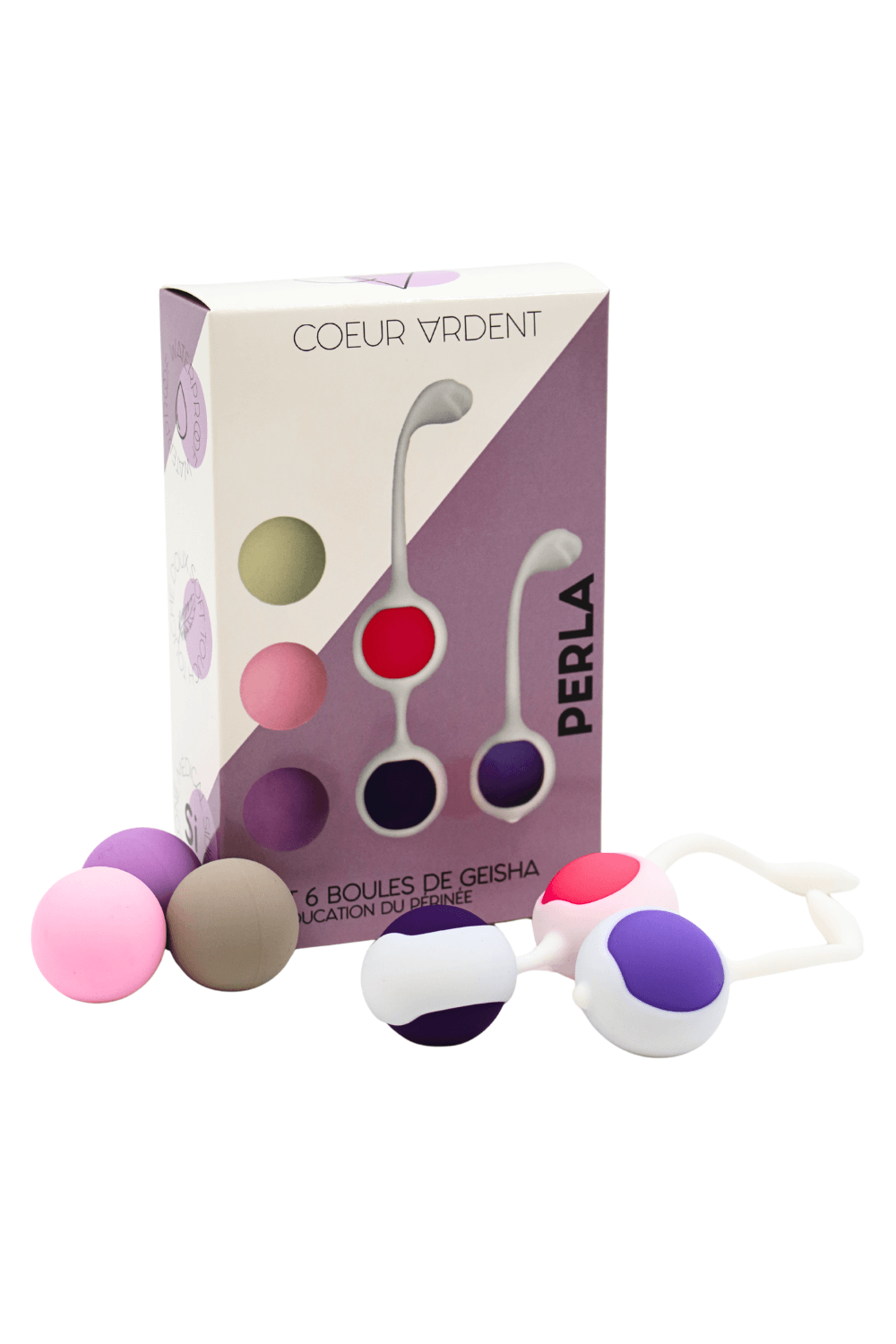 Boules de Geisha progressives en silicone Perla Cœur Ardent