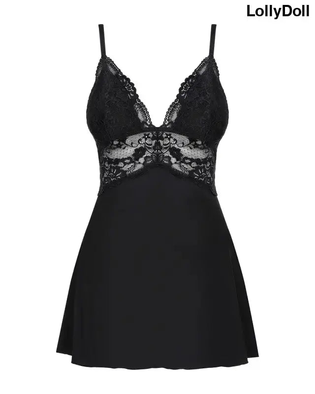 Babydoll noir 810 bab 1 chez LollyDoll, un incontournable de la catégorie nuisette et déshabillé