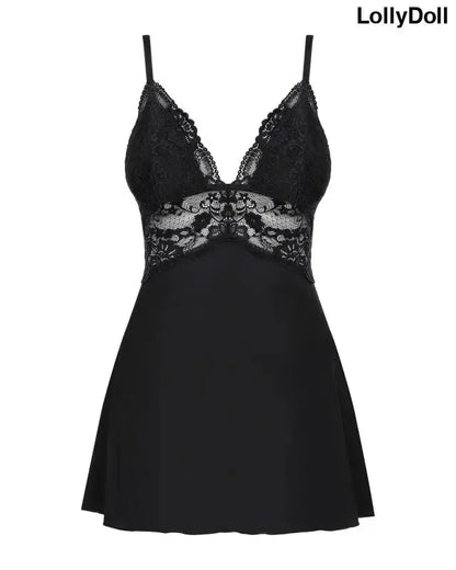 Babydoll noir 810 bab 1 chez LollyDoll, un incontournable de la catégorie nuisette et déshabillé