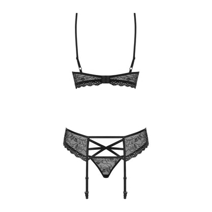 Ensemble lingerie 3 pièces noir obessive disponible du S au XL