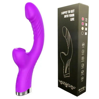 Stimulateur clitoridien point G en violet avec boîte, parfait pour des moments de plaisir intense.