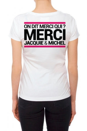 Tee-shirt femme cintré blanc à logo Jacquie et Michel