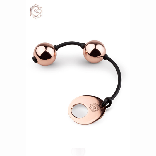Boules de geisha métal rose gold Rosy Gold plaquette gravée / LollyDoll