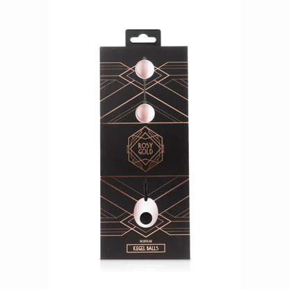 Boules de geisha métal rose gold Rosy Gold hypoallergénique poli miroir dans leur emballage