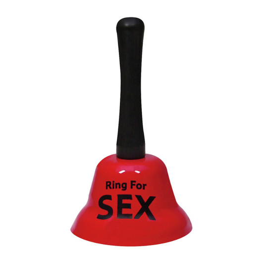 Cloche à main rouge avec inscription : Ring For Sex de la marque Gen Toys
