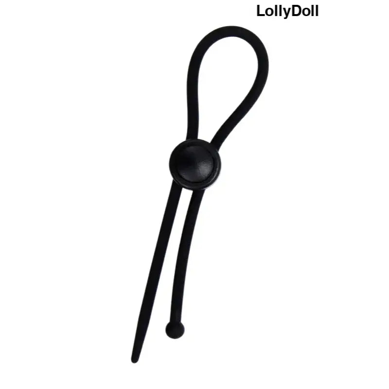Cockring réglable LollyDoll en noir, design élégant et ajustable pour un confort optimal.