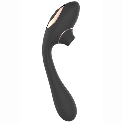 DINA Cœur Ardent noir vibromasseur 2-en-1 membrane vibrante point G LollyDoll