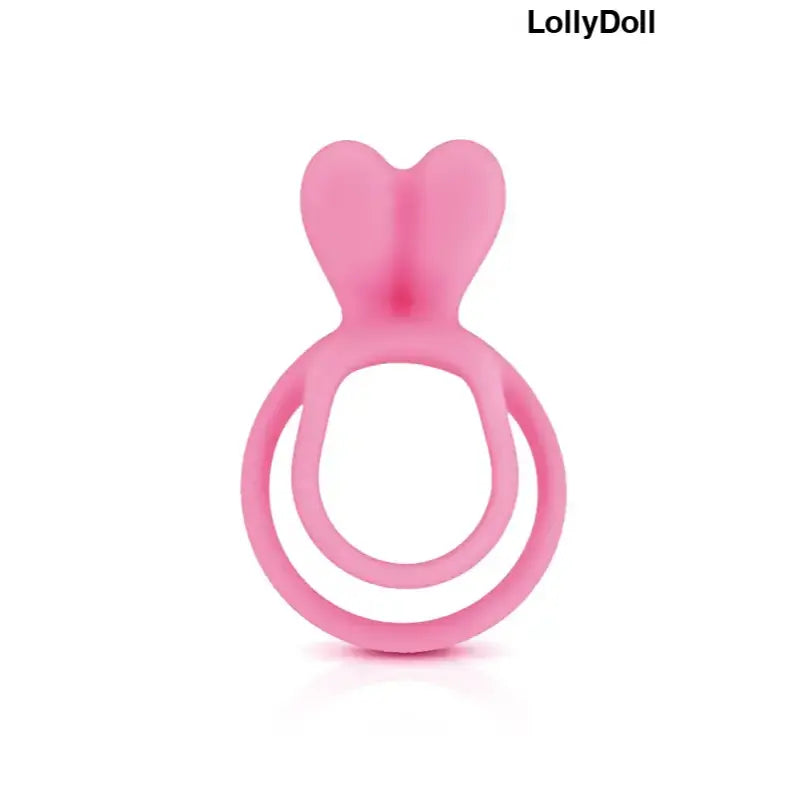 Double Cockring en silicone rose Glamy avec langue pour clitoris disponible sur LOllyDoll