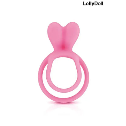 Double Cockring en silicone rose Glamy avec langue pour clitoris disponible sur LOllyDoll