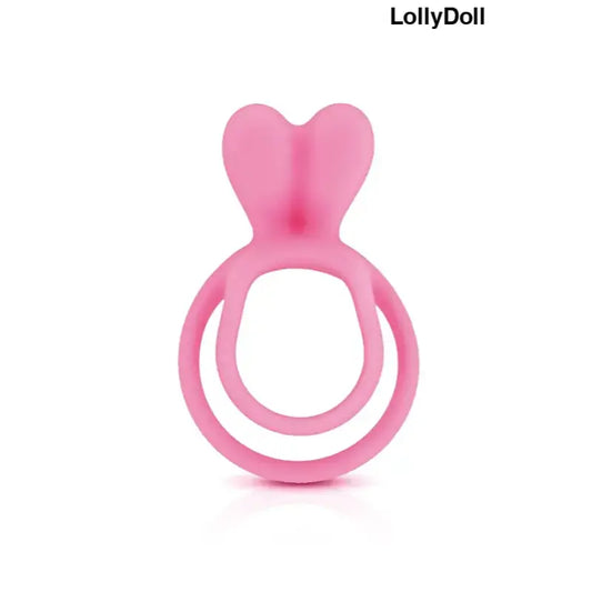 Double Cockring en silicone rose Glamy avec langue pour clitoris disponible sur LOllyDoll