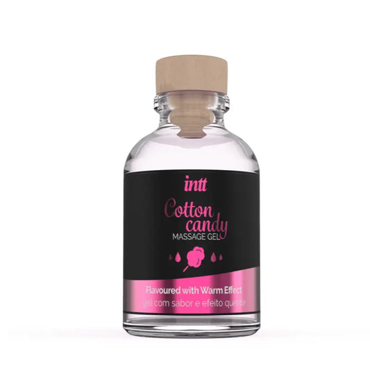 Gel de massage effet chauffant comestible gout barbe à papa disponible chez LollyDoll