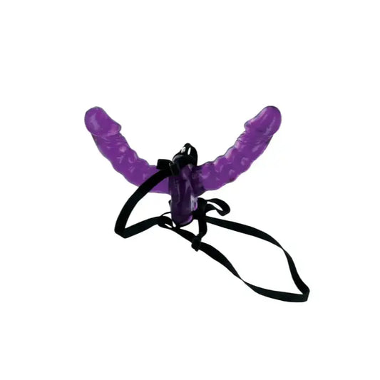 Double Gode ceinture Delight Strap-on violet disponible sur LollyDoll