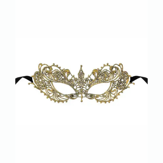 Le Masque sexy loup Zenith est un élégant masque souple en dentelle brodée, doré idéal pour accompagner vos tenues coquines ou vos déguisements sexy en club coquin ou soirées déguisées.