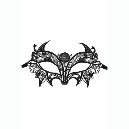Masque sexy Loup noir Astre en dentelle brodée, parfait pour soirées spéciales et déguisements sexy.