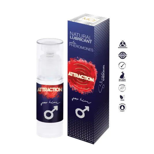 Le Natural Lubrifiant phéromones pour lui de la marque Attraction est bien plus qu’un simple lubrifiant.Infusé de phéromones naturelles, ce produit révolutionnaire est spécialement conçu pour stimuler l'attraction physique et sexuelle, dispo chez LollyDoll