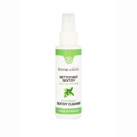 Nettoyant sextoys bio Divinextases menthe poivrée 100ml flacon spray LollyDoll
