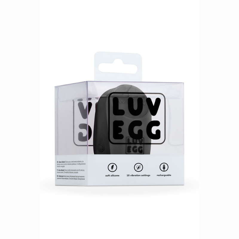 Oeuf vibrant silencieux 10 modes LUV EGG noir – boîte de présentation rechargeable USB certifié CE