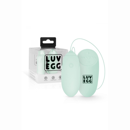Oeuf vibrant télécommandé couple discret LUV EGG vert – boîte de présentation qualitative rechargeable USB
