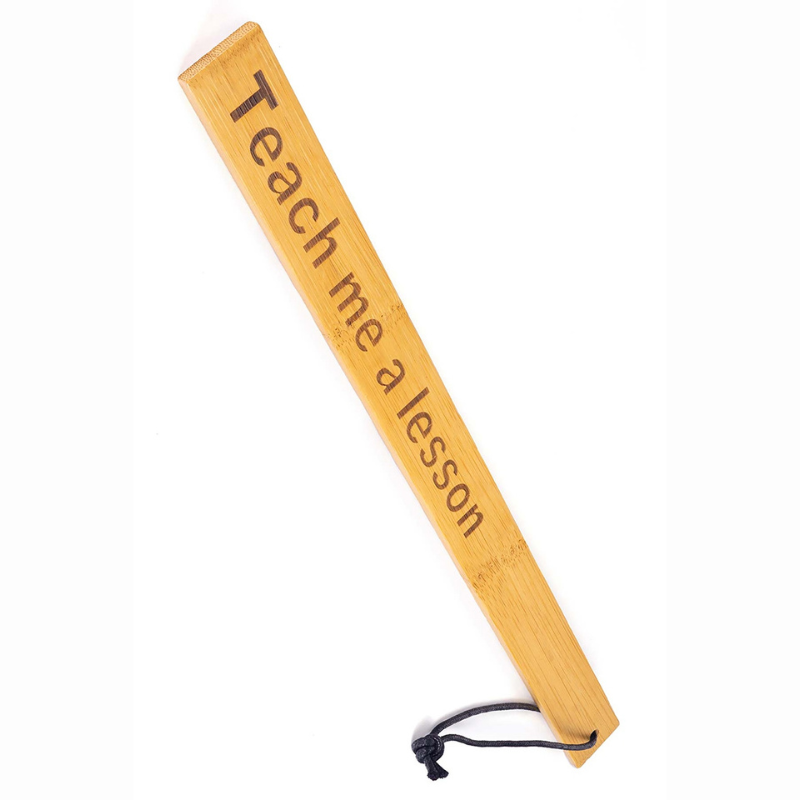 Paddle BDSM bambou gravé Teach Me A Lesson 40 cm – accessoire fessée domination Fetish Tentation