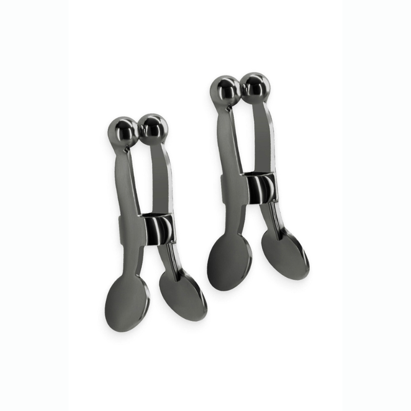 Pinces à tétons en métal pour jeux BDSM, matière : fer (sans nickel), couleur : noire, marque : NS Novelties / Bound