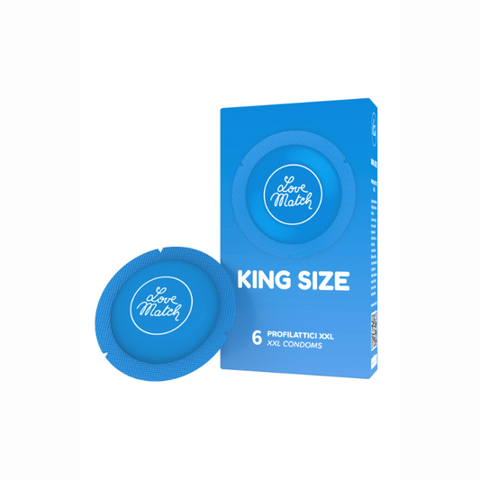 Préservatifs king size Love Match boîte 6 XXL 60mm capsule ouverture norme CE LollyDoll