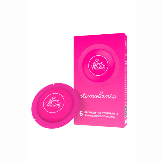 Préservatifs texturés Love Match Stimolante boîte 6 picots stimulants norme CE LollyDoll