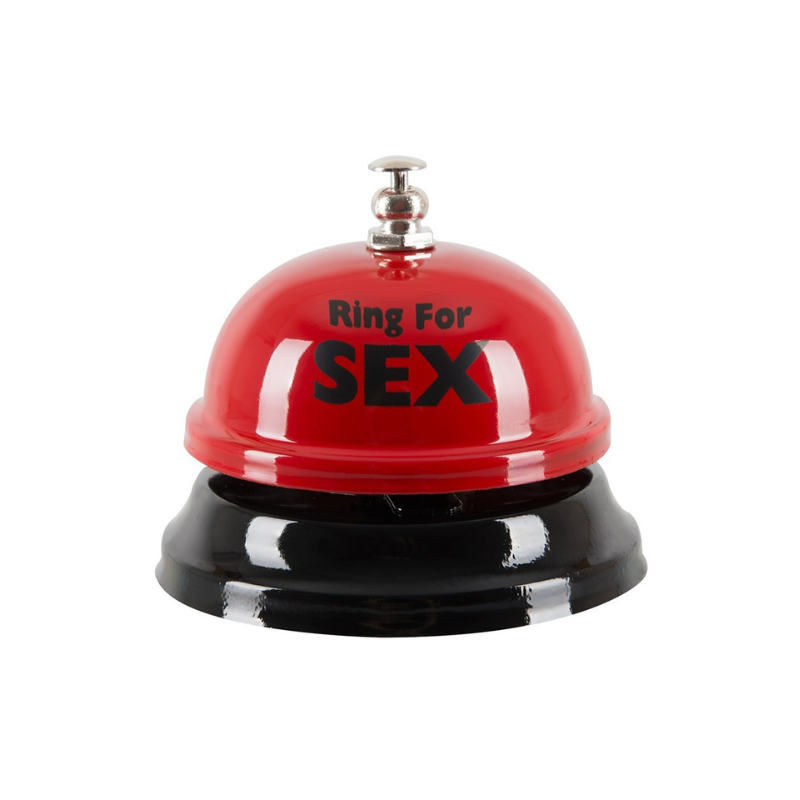 Sonnette de tablerouge avec inscription : Ring for sex , idéale pour EVJV ou EVJG, anniversaire , cadeau humoristique