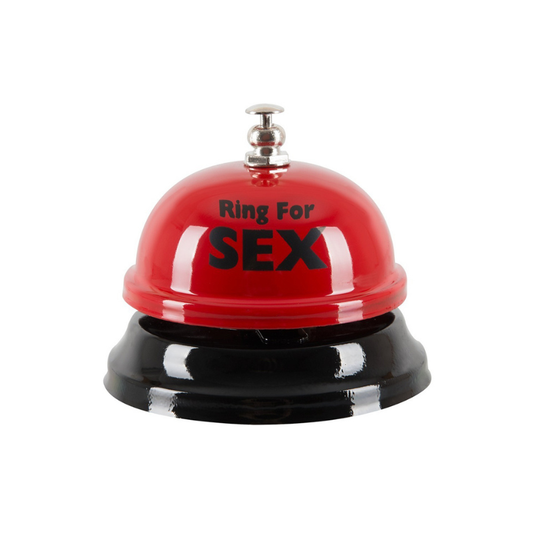 Sonnette de tablerouge avec inscription : Ring for sex , idéale pour EVJV ou EVJG, anniversaire , cadeau humoristique
