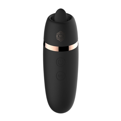 stimulateur clitoridien langue vibrante Rosy Gold noir élégant LollyDoll