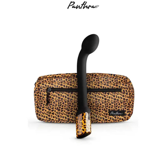 Vibromasseur point G Nila de Panthra avec design élégant et fourreau léopard pour explorer le plaisir.