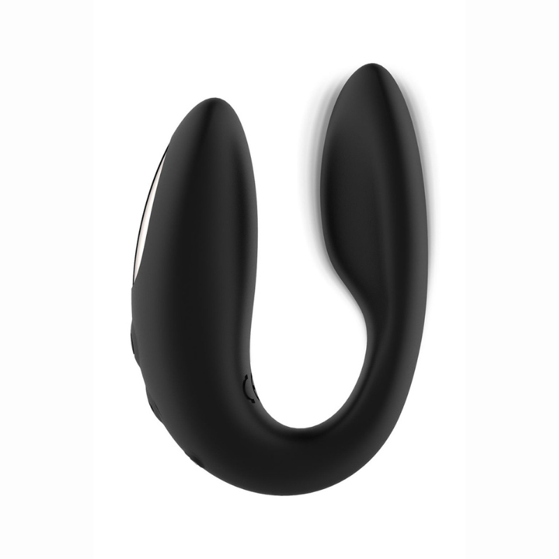 Vibro couple double stimulation C-Shape forme C silicone noir