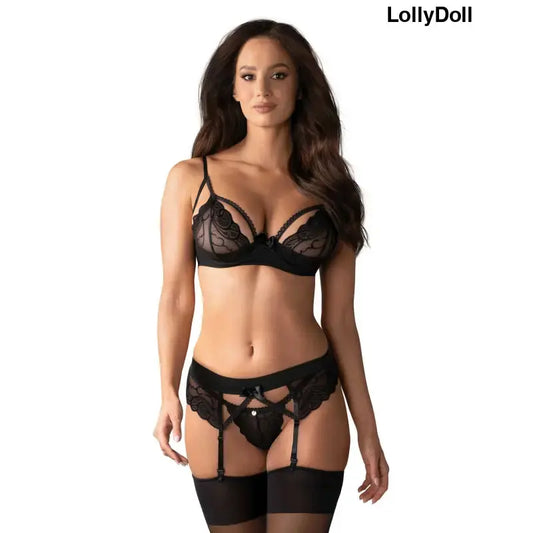Wonderia Ensemble de lingerie 3 pièces - Noir , magnifique ensemble pour vous sentir irrésistible disponible chez LollyDoll