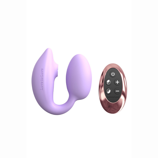 Wonderlover Love to Love mauve – stimulateur flapping clitoridien et œuf vibrant télécommandé
