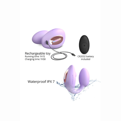 Détail membrane Flapping Design du Wonderlover Love to Love mauve en silicone souple
