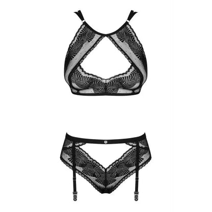 Ensemble sexy Allastia 2 pcs - Noir, lingerie délicate, look séduisant et irrésistible, disponible chez LollyDoll.
