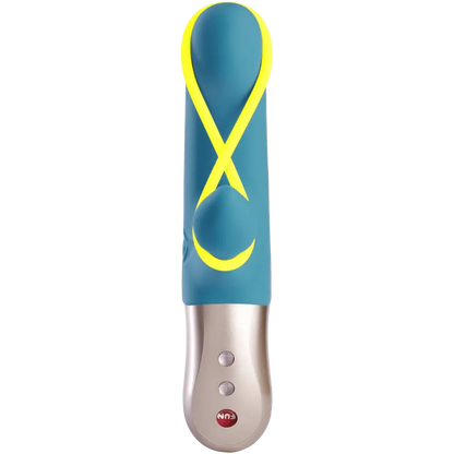 Amorino - Vibromasseur Rabbit silencieux - Pétrole et jaune fluo dispo chez LollyDoll