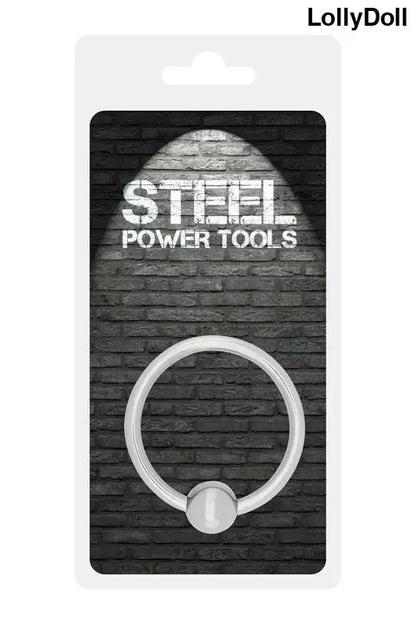 Anneau de gland en acier inoxydable Steel Power Tools sur un fond de briques.