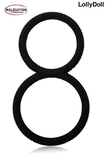 Cockring double en silicone Ballring pour des sensations intenses. Améliore l'érection et prolonge le disponible chez LollyDoll